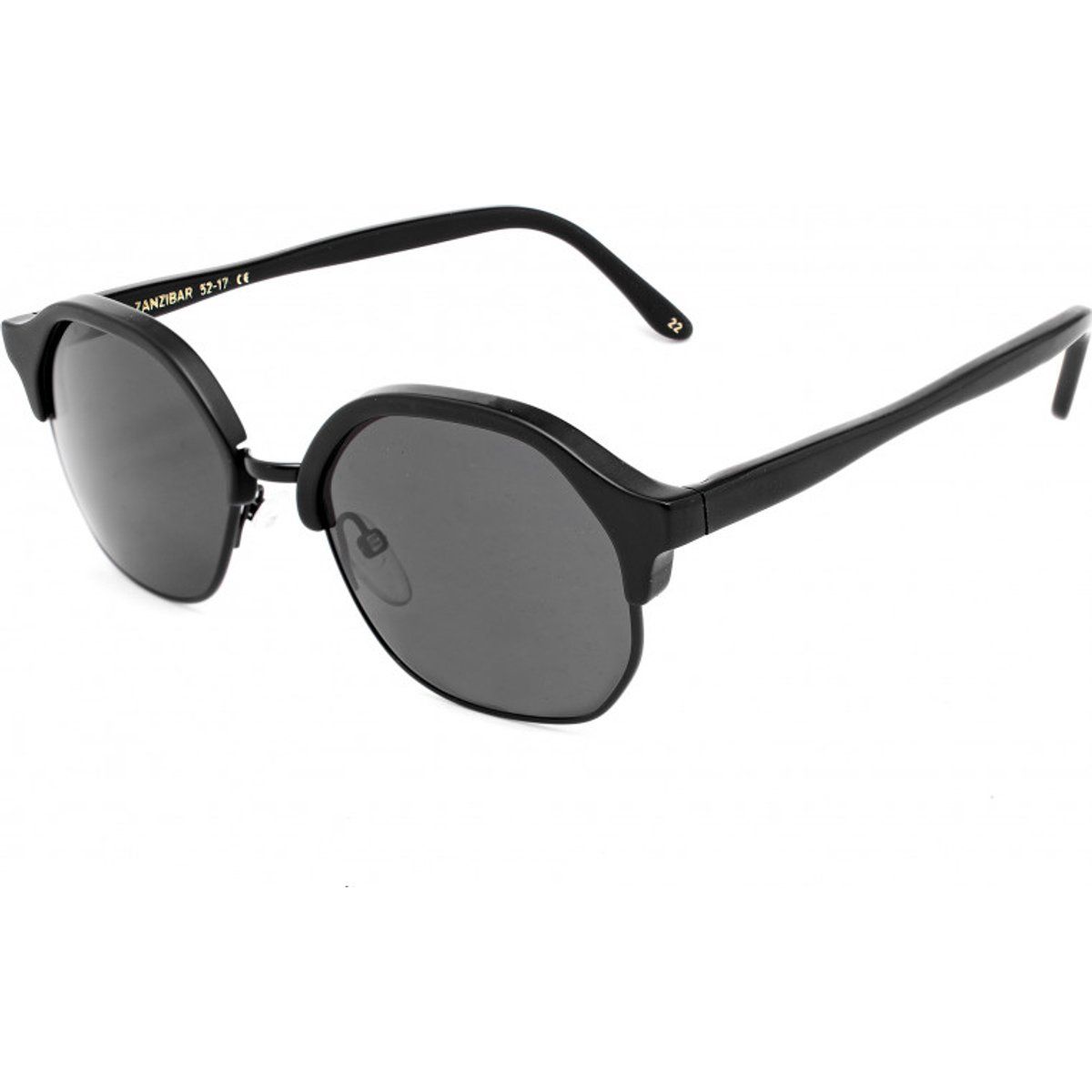 Retro ovale Sonnenbrille in Schwarz