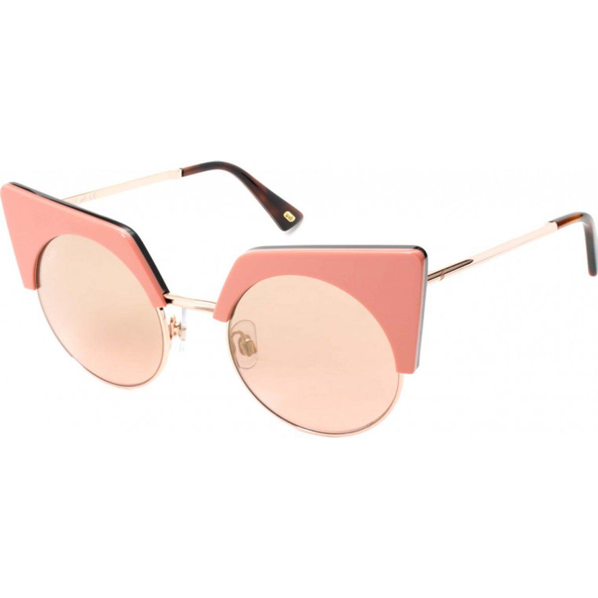 Cat-Eye Sonnenbrille mit rosafarbenen Gläsern