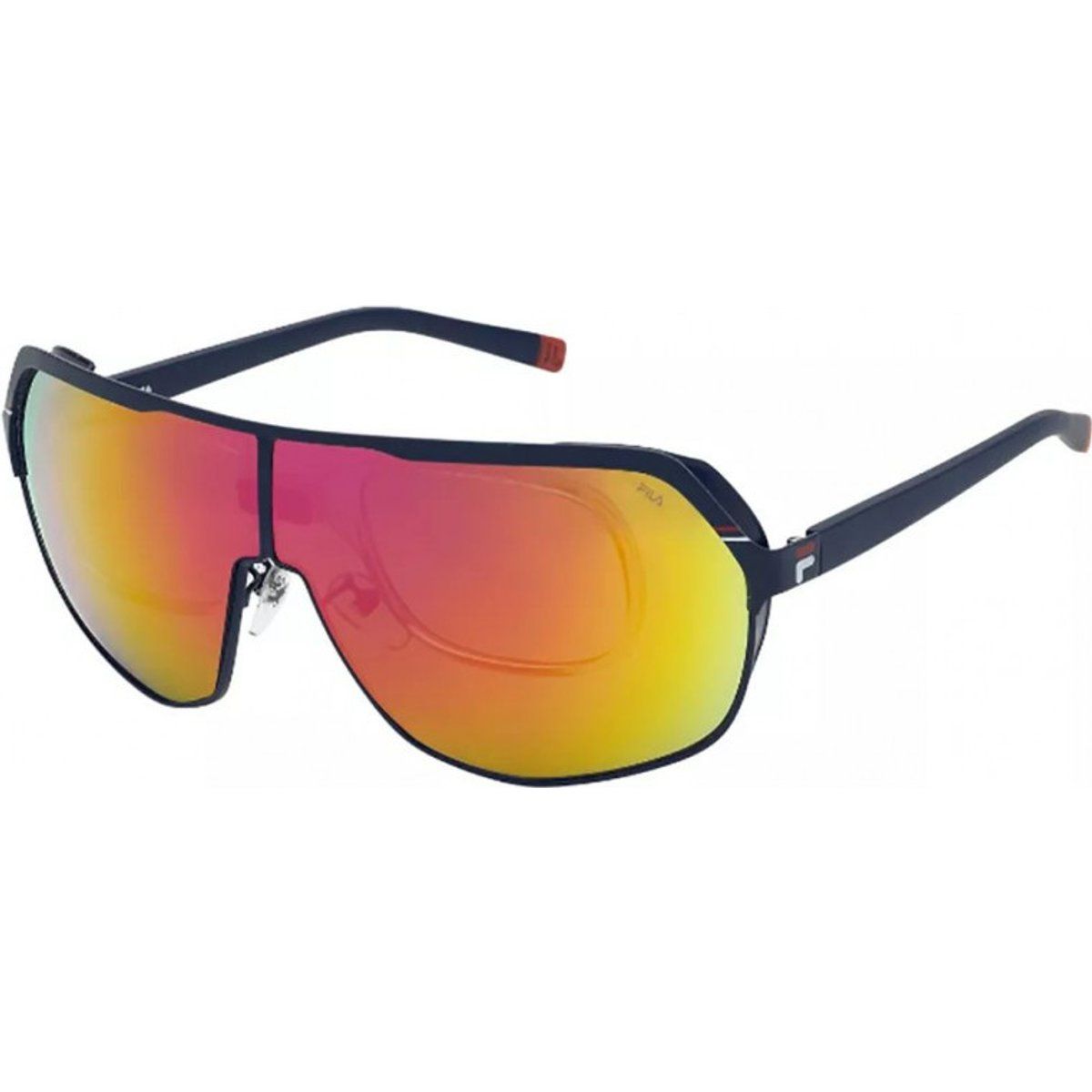 Schild Sonnenbrille mit verspiegelten Gläsern