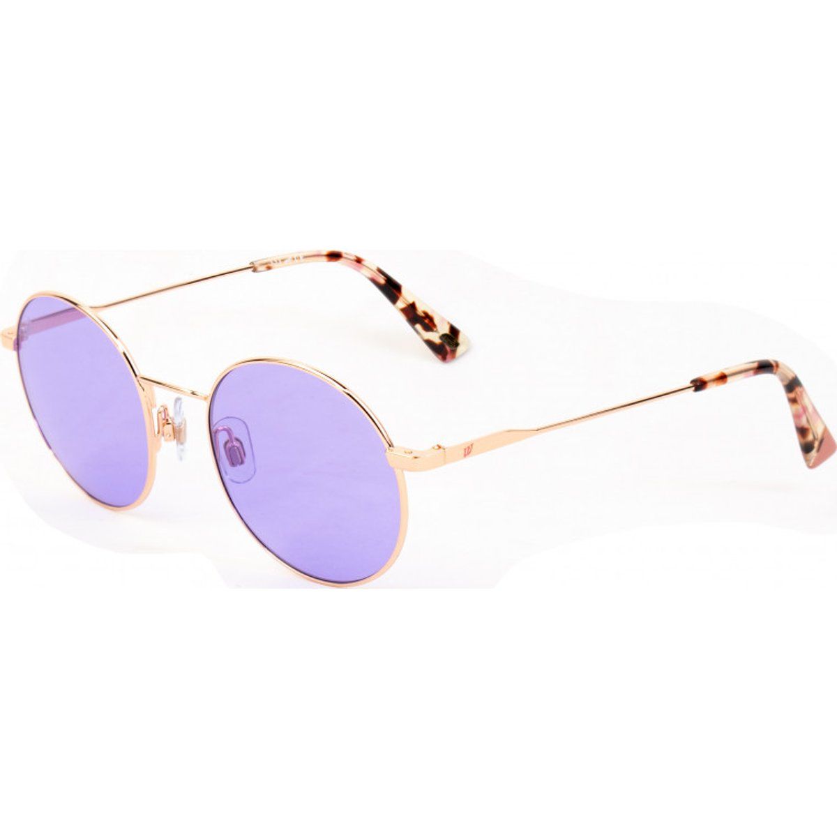 Sonnenbrille mit runden Gläsern und violetten Linsen
