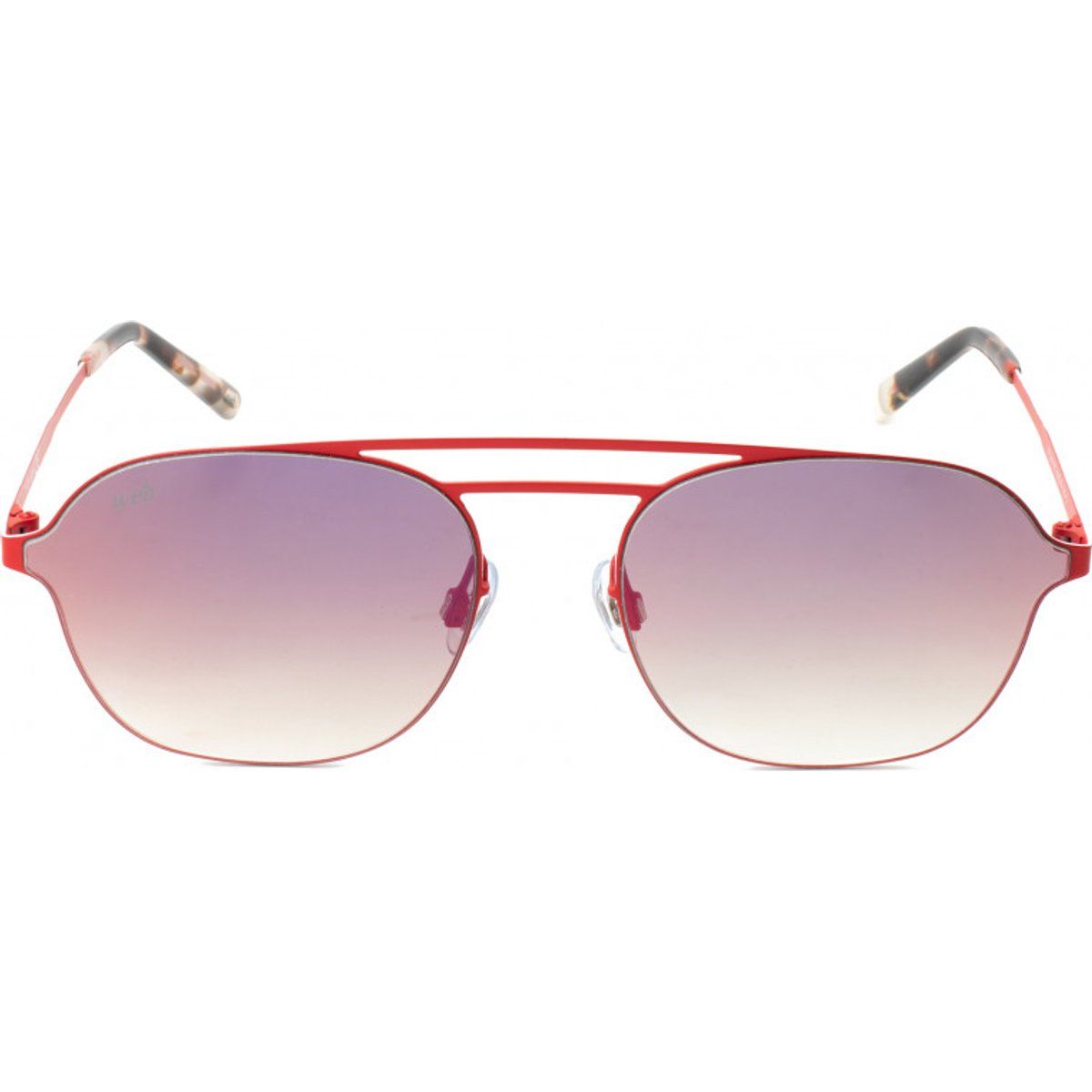 Pilotenbrille mit rotem Metallrahmen