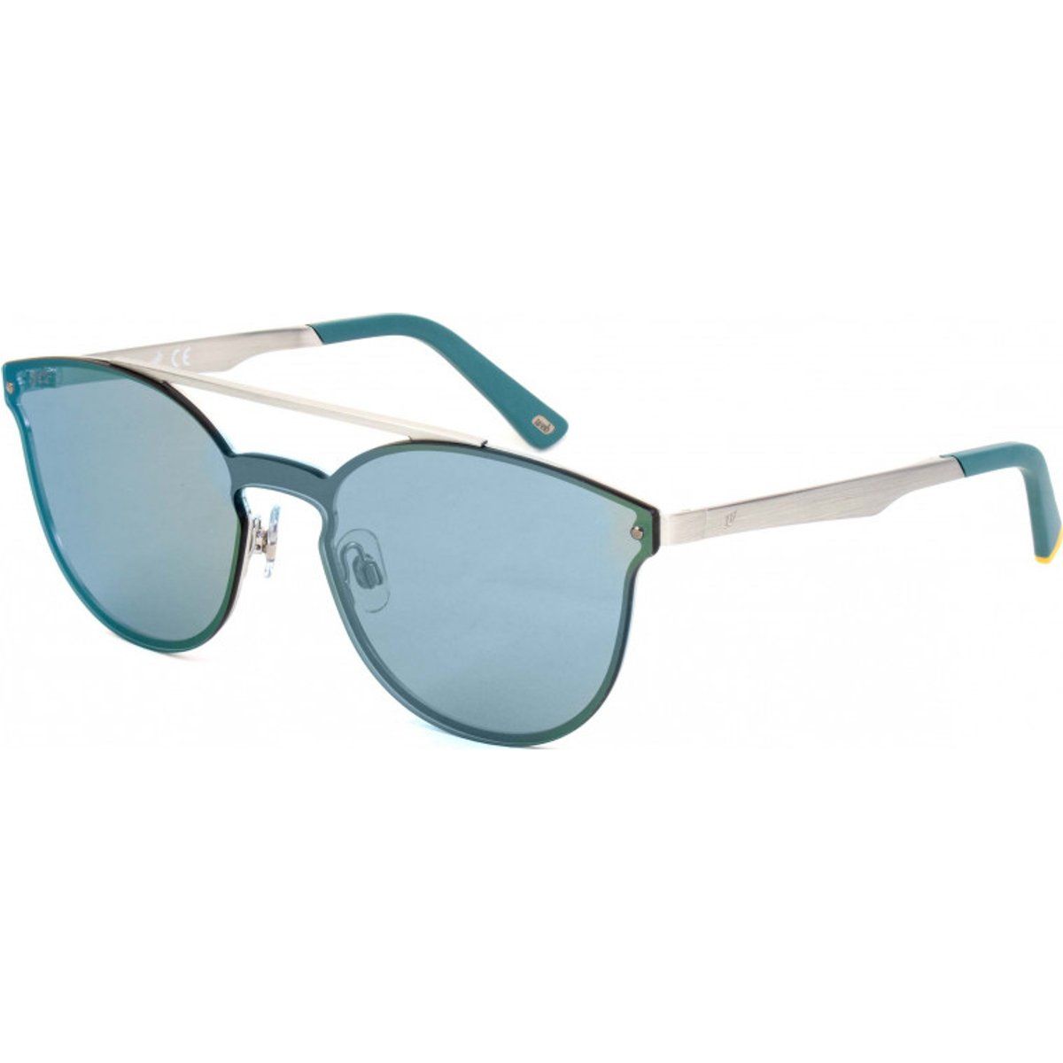 Blaue Sonnenbrille mit Metallrahmen