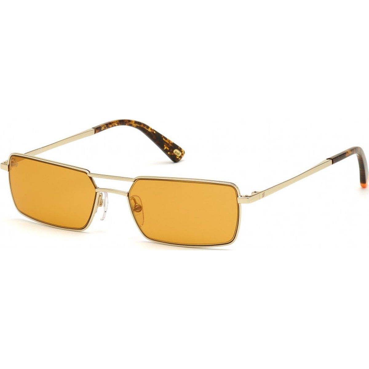 Rechteckige Sonnenbrille mit goldenem Metallrahmen