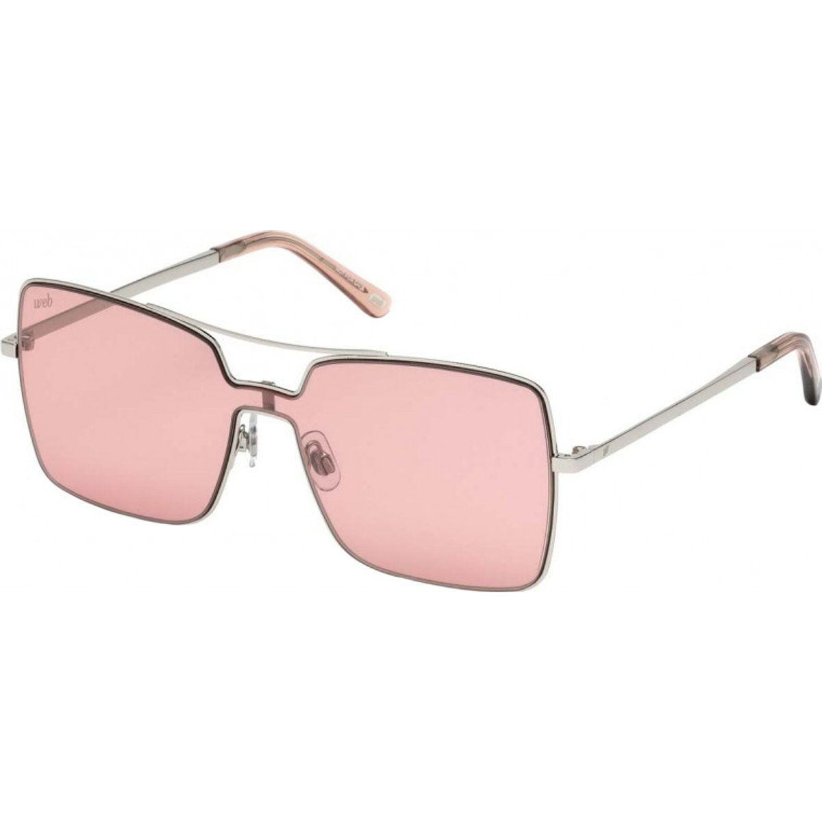 Rechteckige Sonnenbrille mit silbernem Rahmen