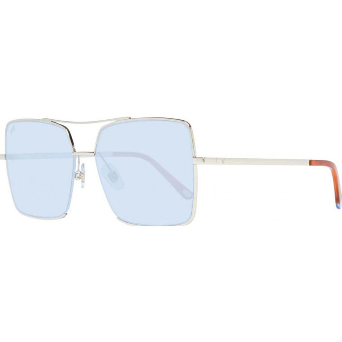 Quadratische Pilotenbrille mit blauen Gläsern