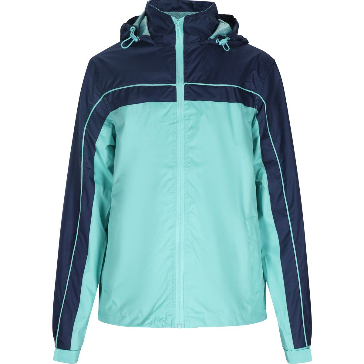 Zweifarbige Kapuzen-Windbreaker Jacke