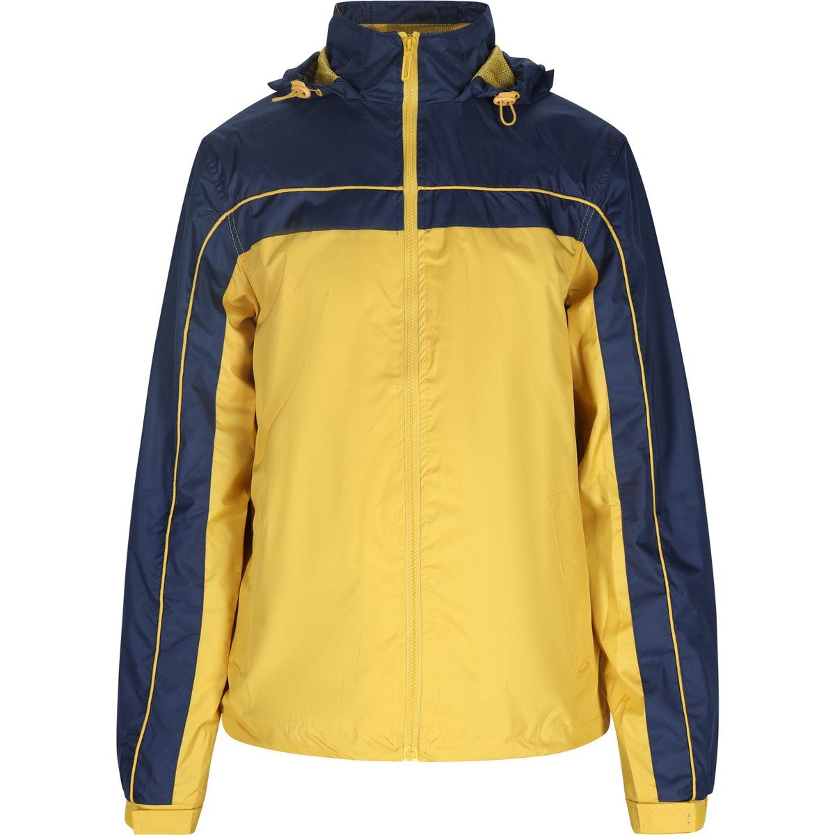 Zweifarbige Windjacke mit Kapuze