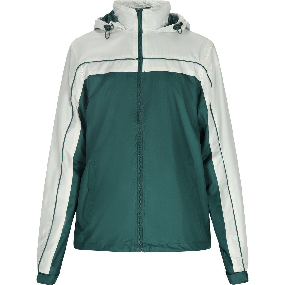 Zweifarbige Regenjacke mit Kapuze Unisex