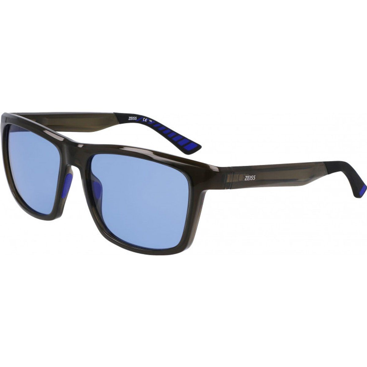 Sonnenbrille mit quadratischem Rahmen und blauen Gläsern