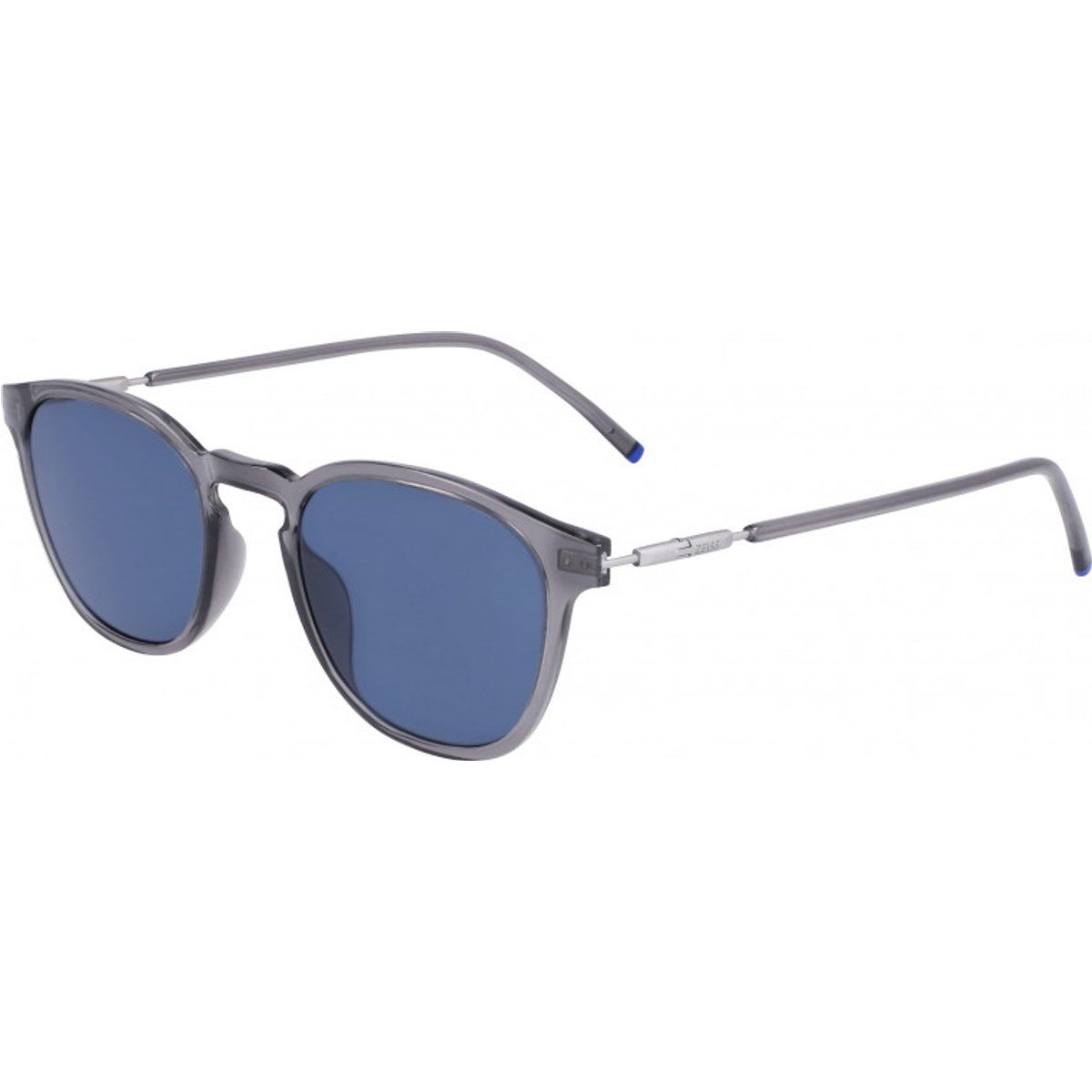 Runde Sonnenbrille mit blauen Gläsern