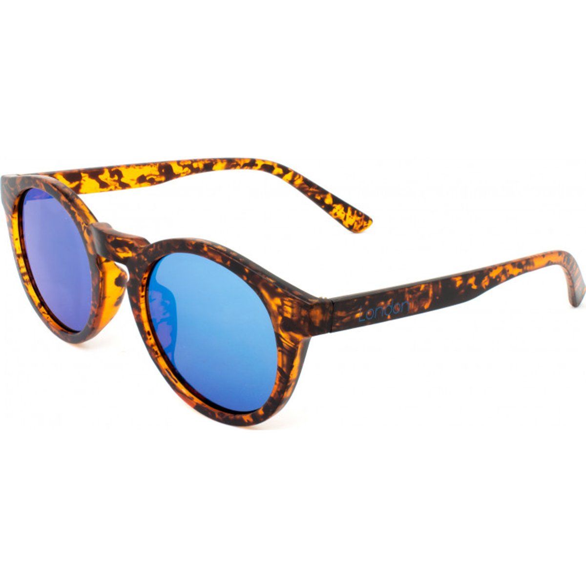 Runde Schildpatt Sonnenbrille Blaue Gläser
