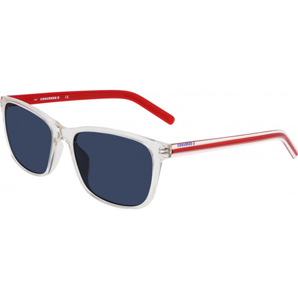 Rechteckige Sonnenbrille mit roten Akzenten