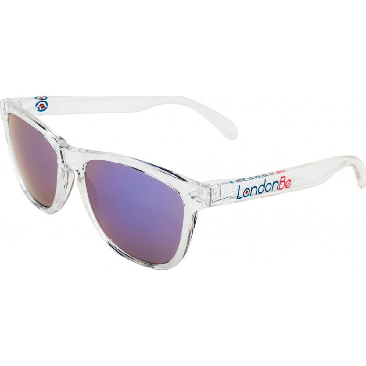 Sonnenbrille mit klarem Rahmen