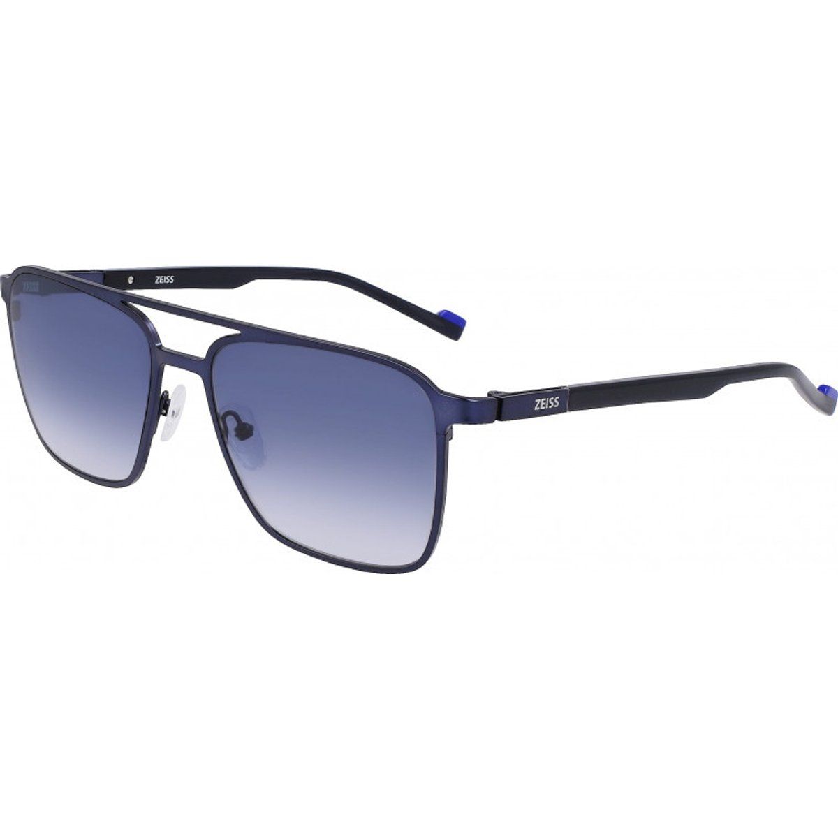Eckige Pilotenbrille mit blauen Gläsern