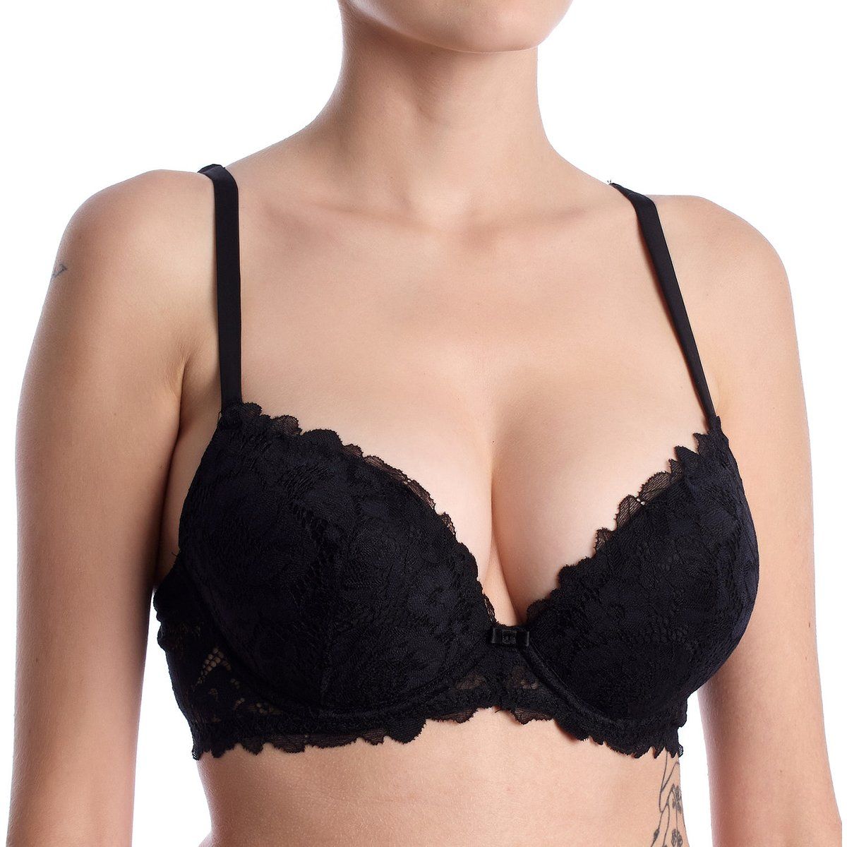 Balconette-BH mit Spitze und Push-up