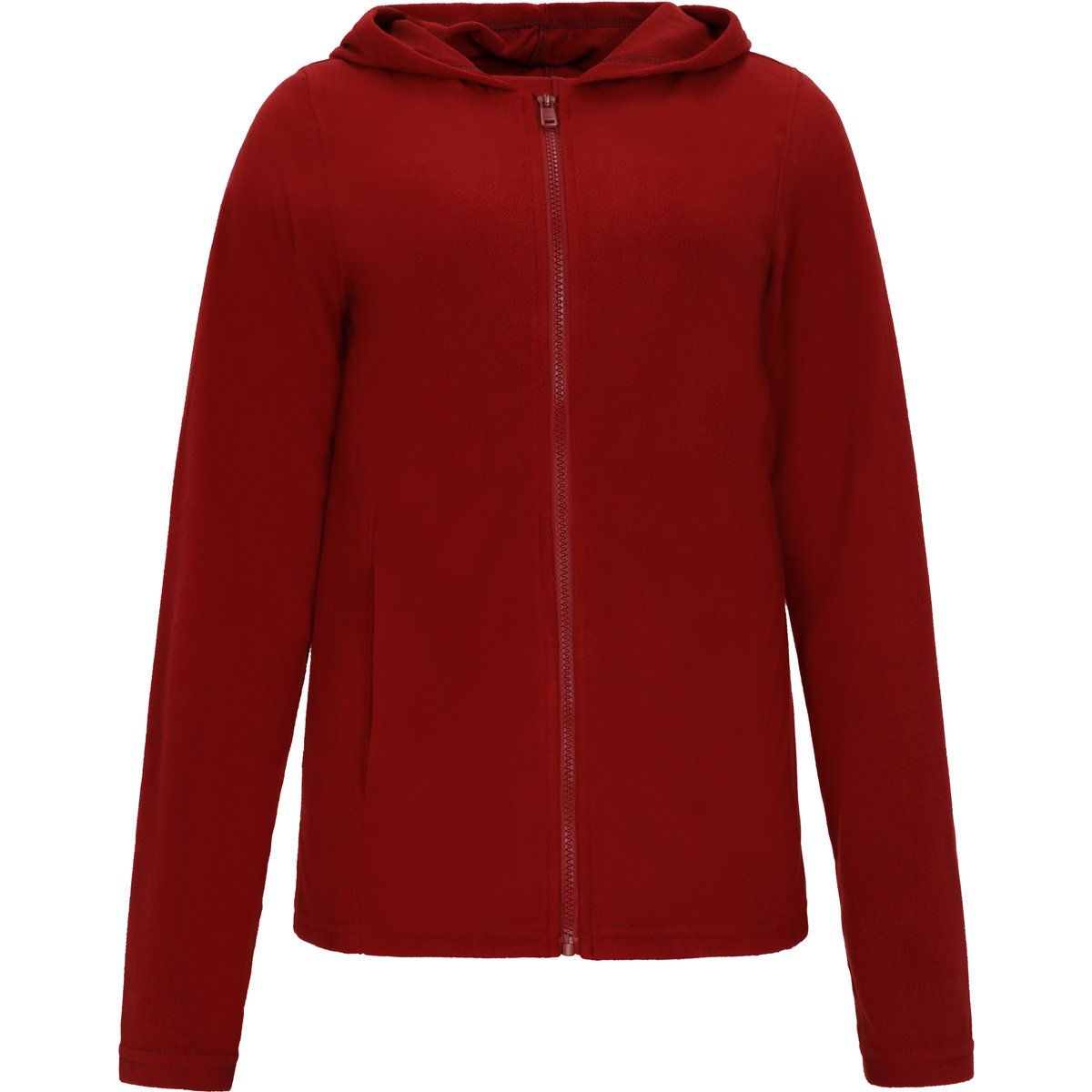 Fleece-Kapuzenjacke mit Reißverschluss und Taschen