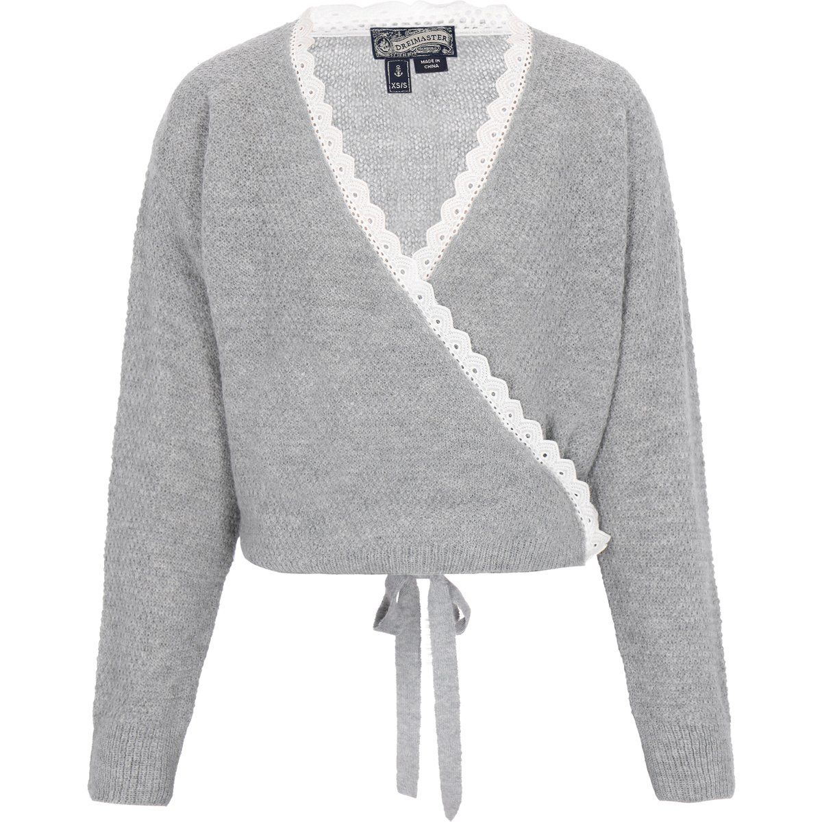 Dreimaster Strickjacke Frauen Graumelange