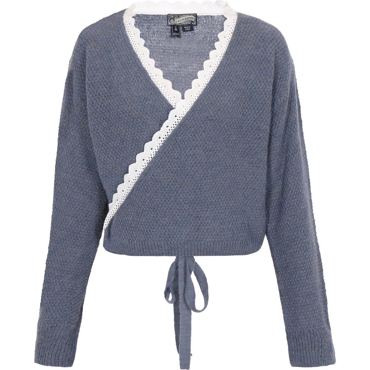 Dreimaster Strickjacke Frauen grau blau