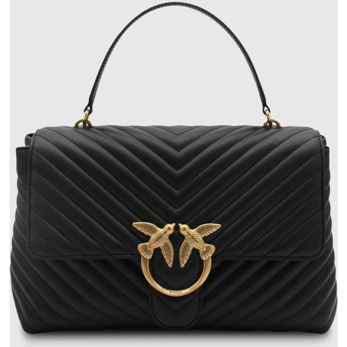 Gesteppte Chevron Leder Henkeltasche