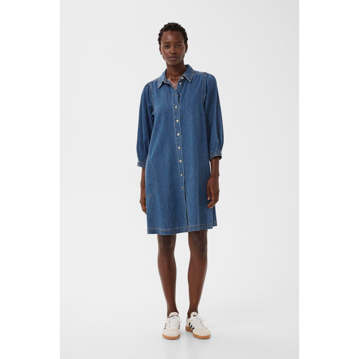 Jeanshemdkleid mit 3/4 Ärmeln