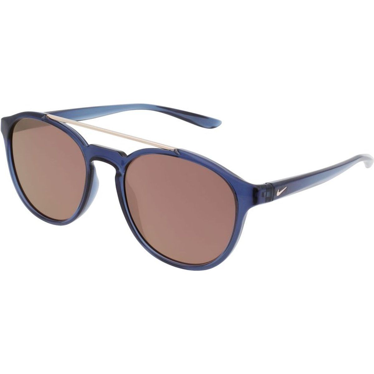Blaue Sonnenbrille mit runden Rahmen
