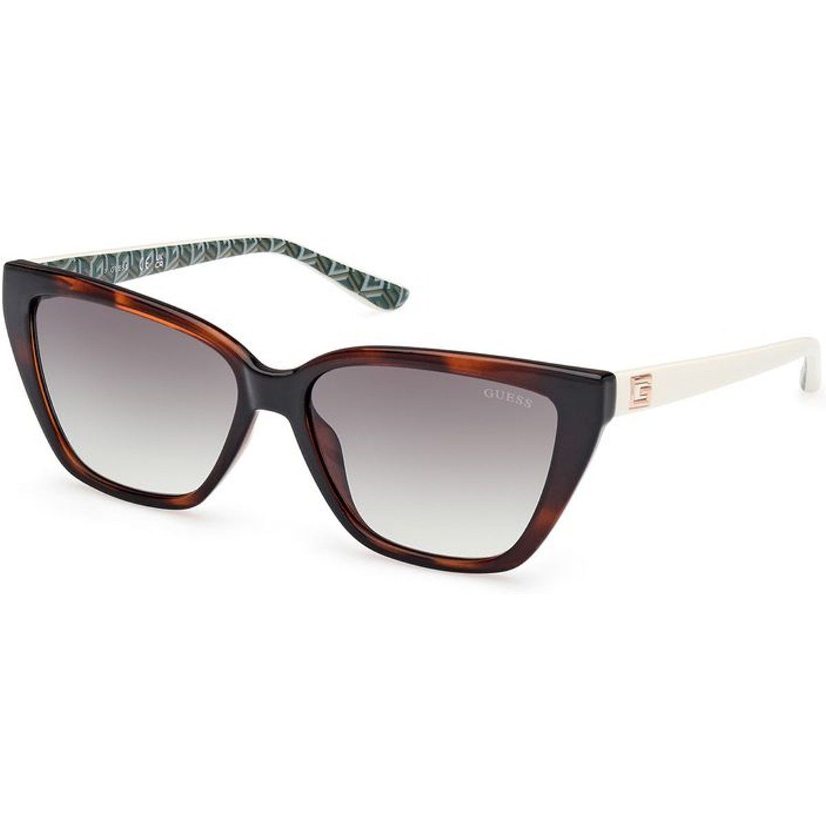 Cat-Eye Sonnenbrille mit gemusterten Bügeln
