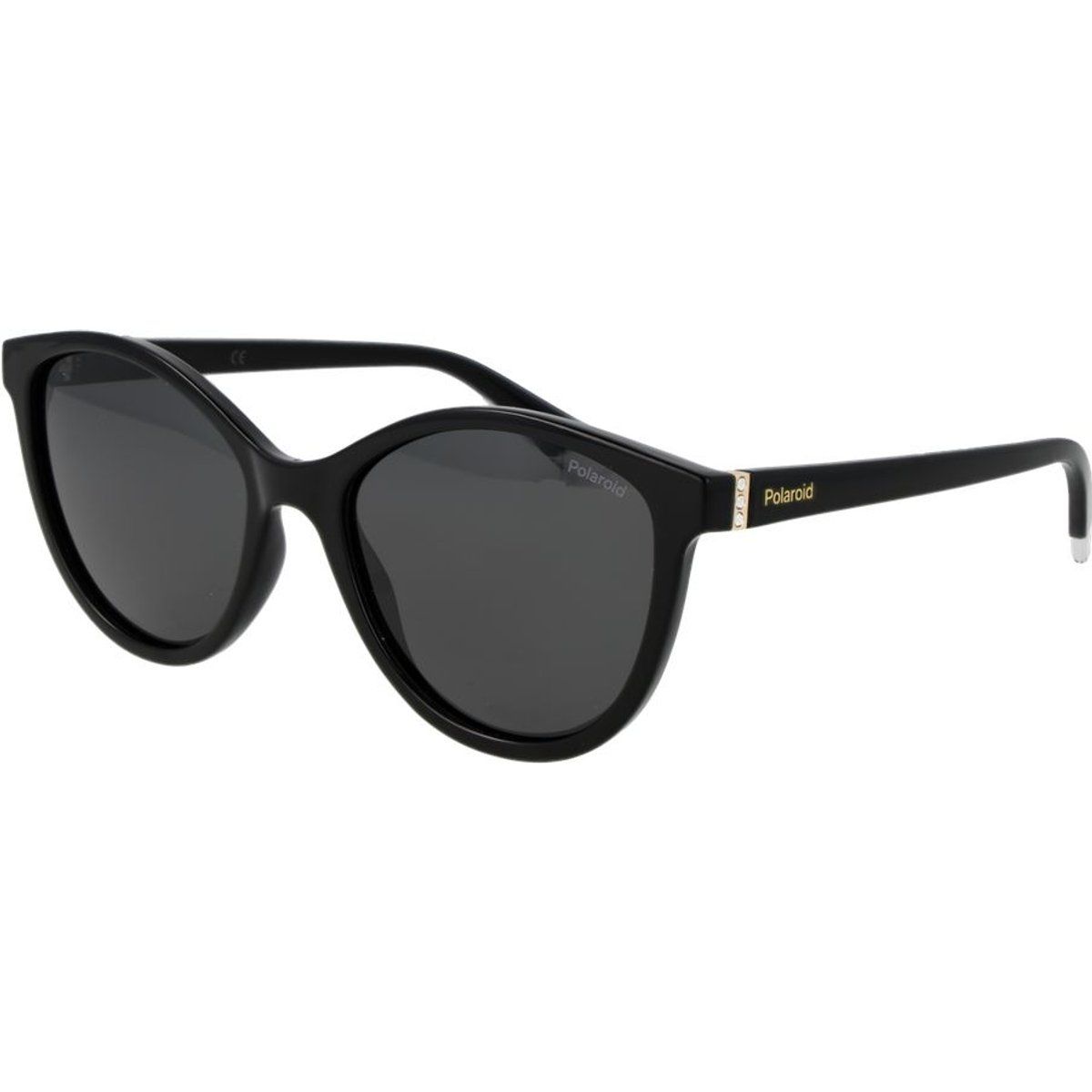 Schwarze Cat-Eye-Sonnenbrille mit Verzierungen