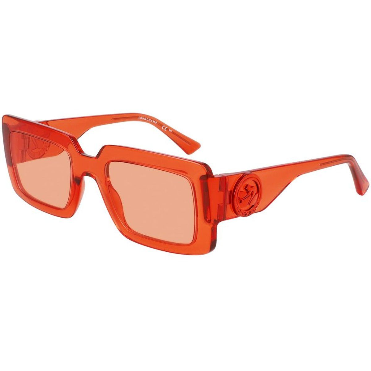 Orangefarbene rechteckige Sonnenbrille