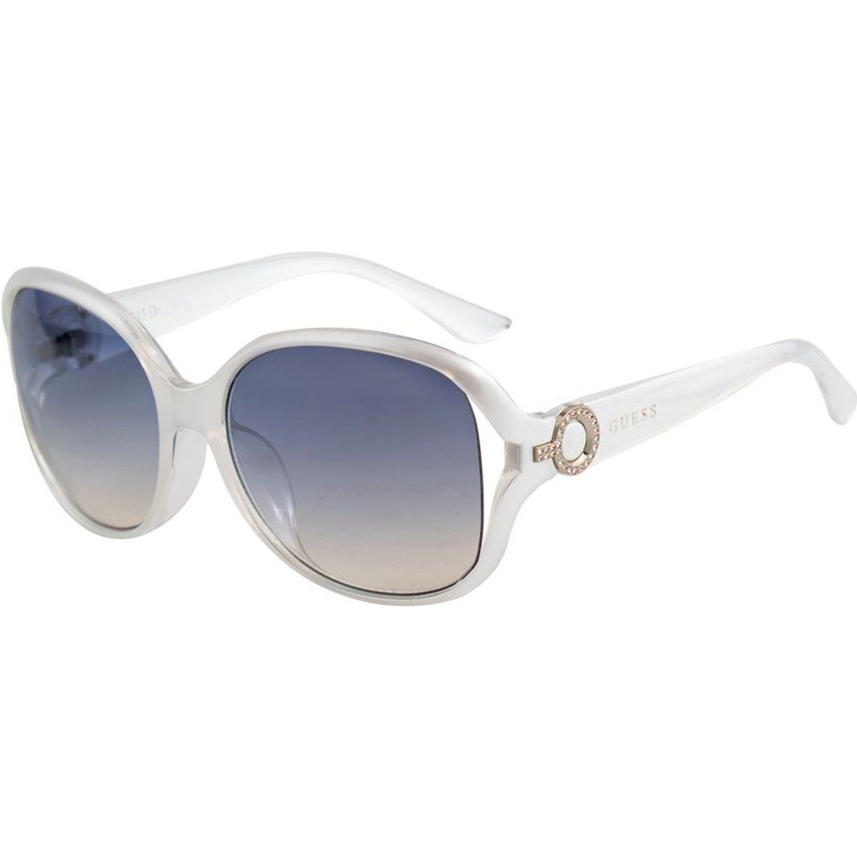 Weiße übergroße Butterfly Sonnenbrille