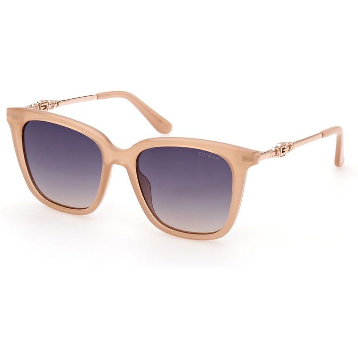 Beige Sonnenbrille mit quadratischem Rahmen
