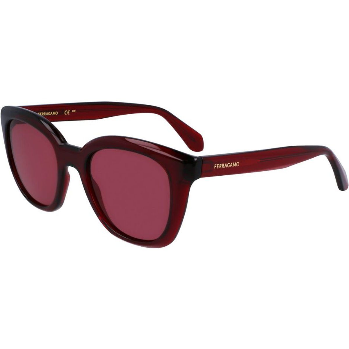 Burgunderfarbene Cat-Eye Sonnenbrille