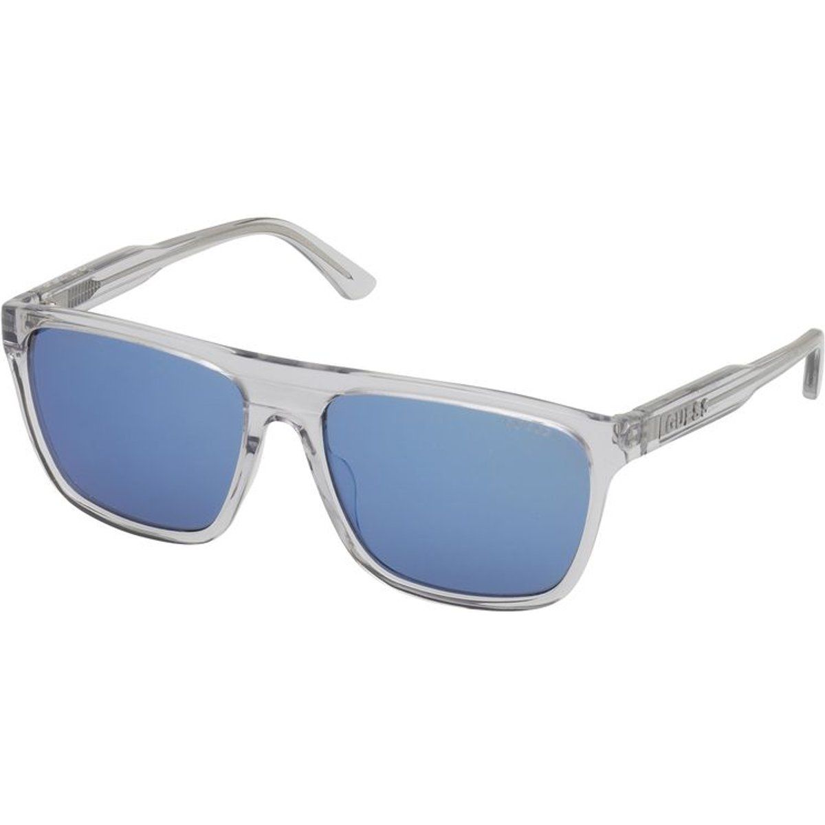 Quadratische Sonnenbrille mit blauen Gläsern