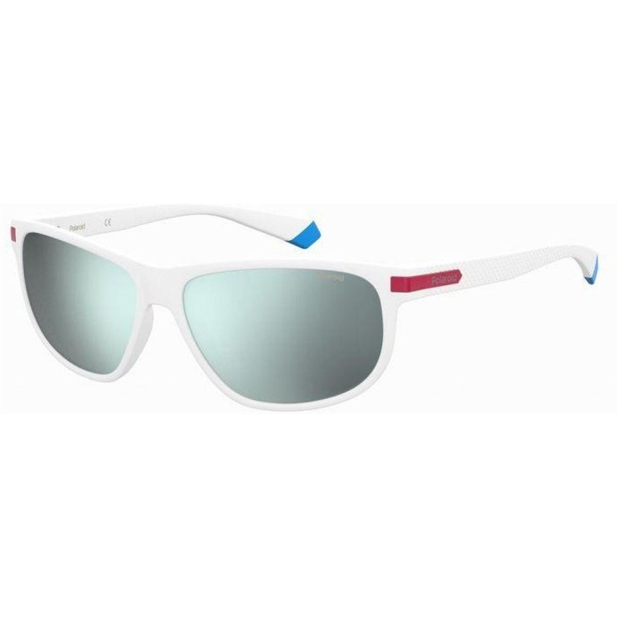 Weiße Sonnenbrille mit verspiegelten Gläsern