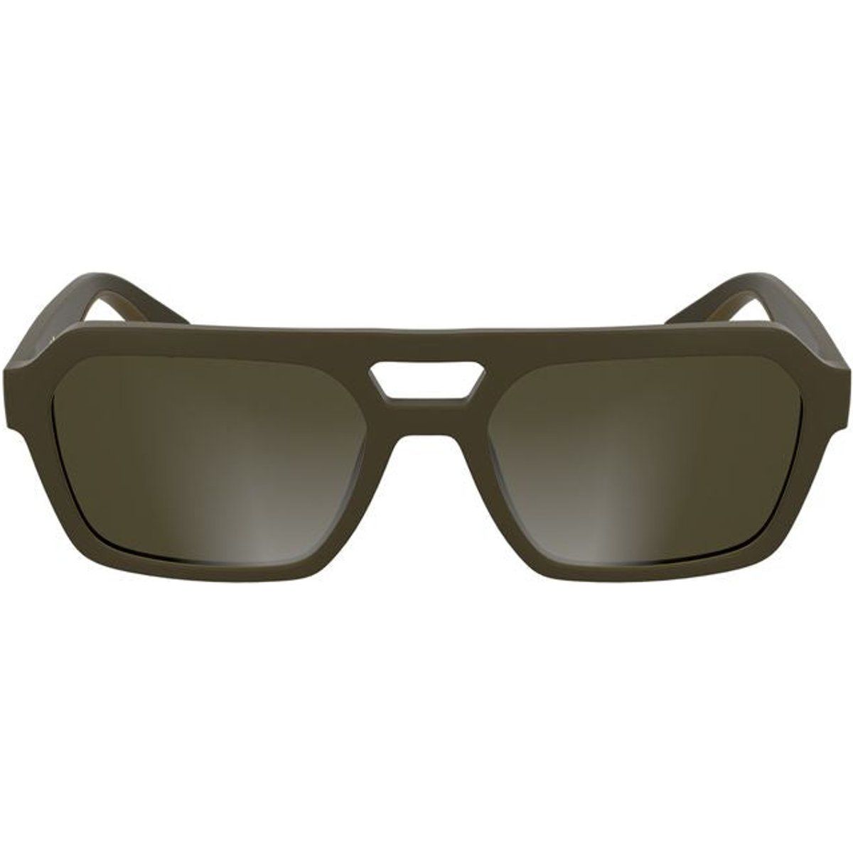 Quadratische Pilotenbrille mit braunen Gläsern