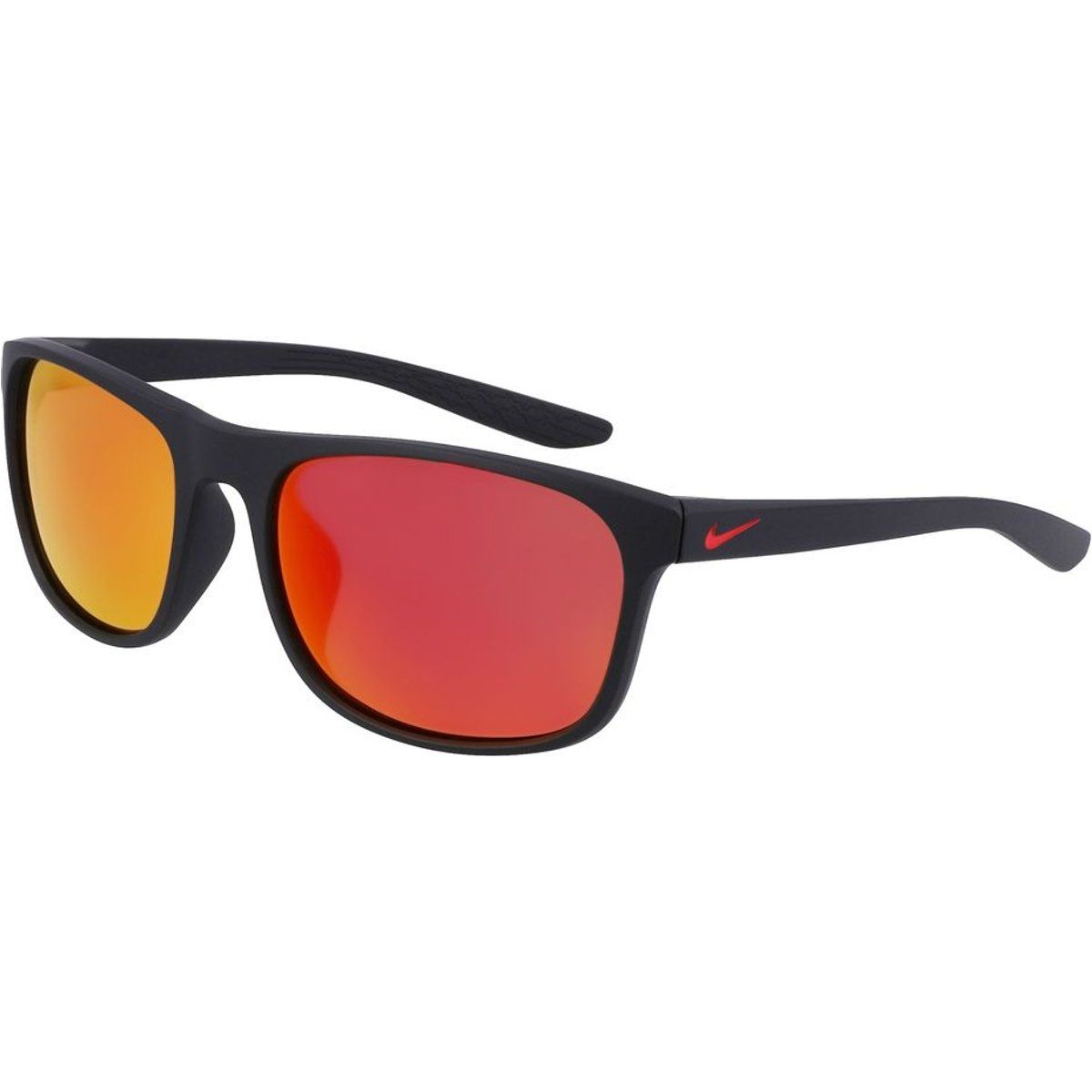 Elegante, rechteckige Sonnenbrille mit roter Linse