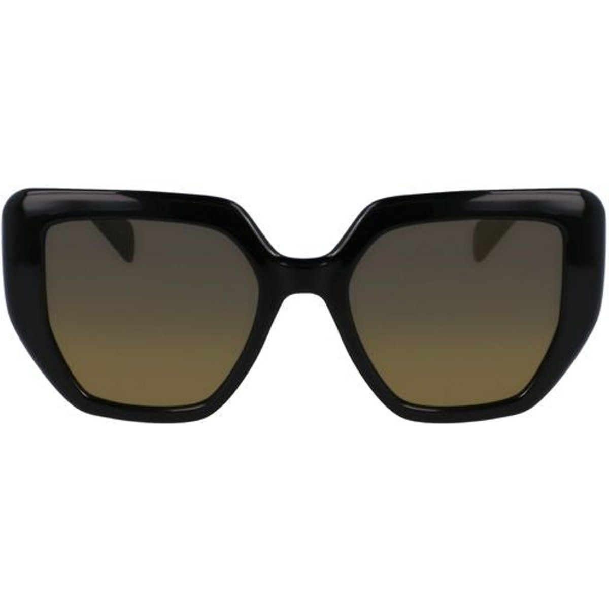 Übergroße quadratische Sonnenbrille in Schwarz