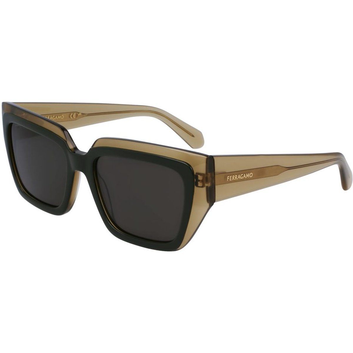 Grüne Acetat-Sonnenbrille mit quadratischem Rahmen