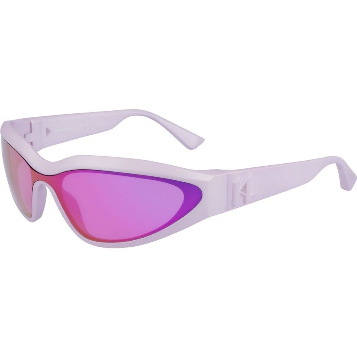 Futuristische Schild-Sonnenbrille mit rosa Gläsern