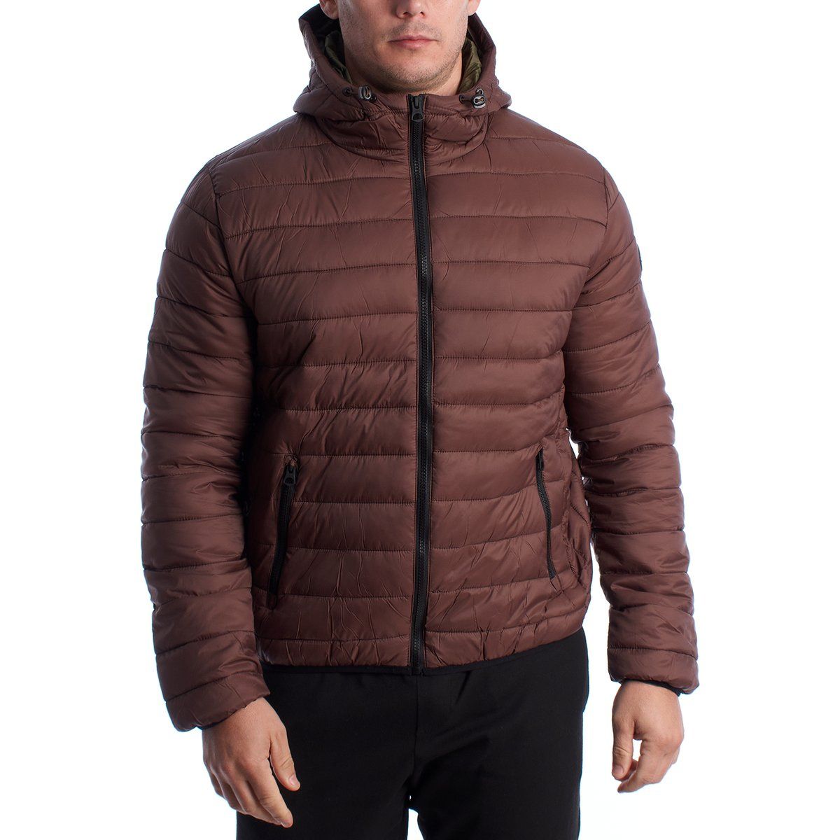 Herren Steppjacke mit Kapuze
