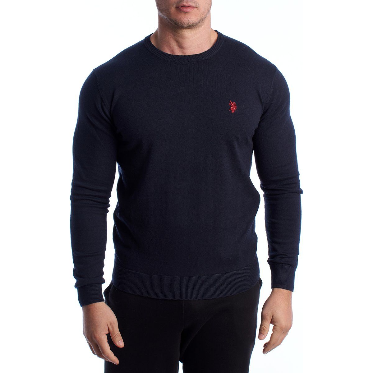 Klassischer Rundhals Strickpullover
