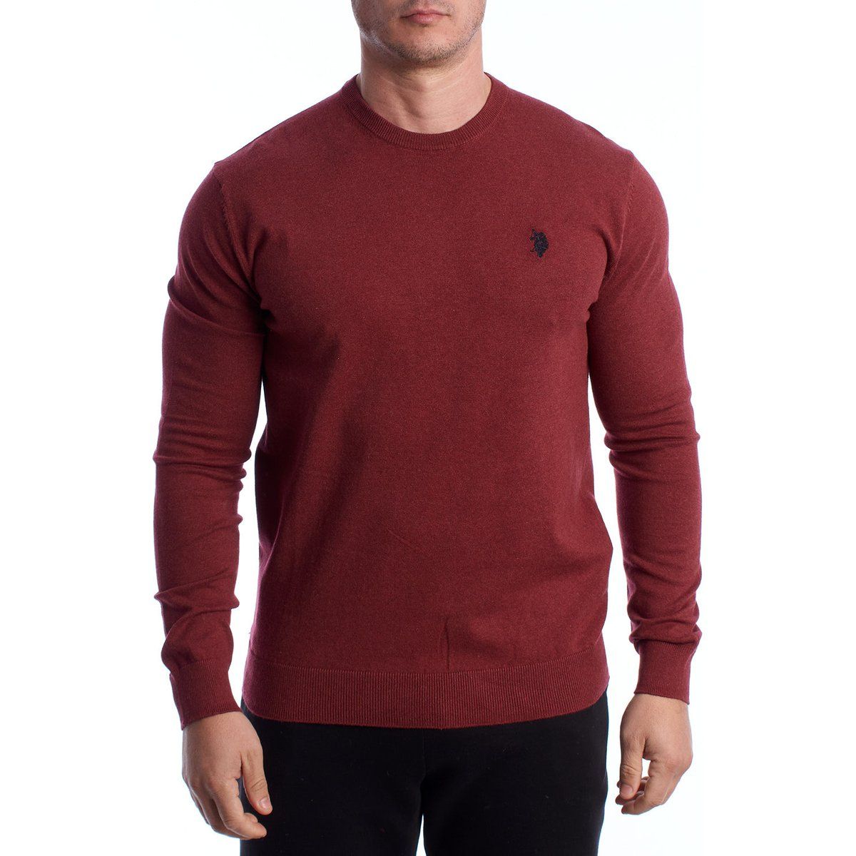 Klassischer Strickpullover mit Rundhalsausschnitt