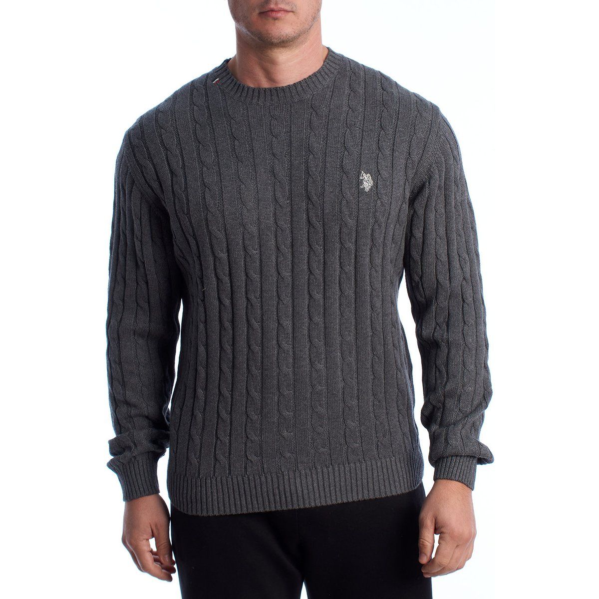 Herren Klassischer Zopfmuster Strickpullover