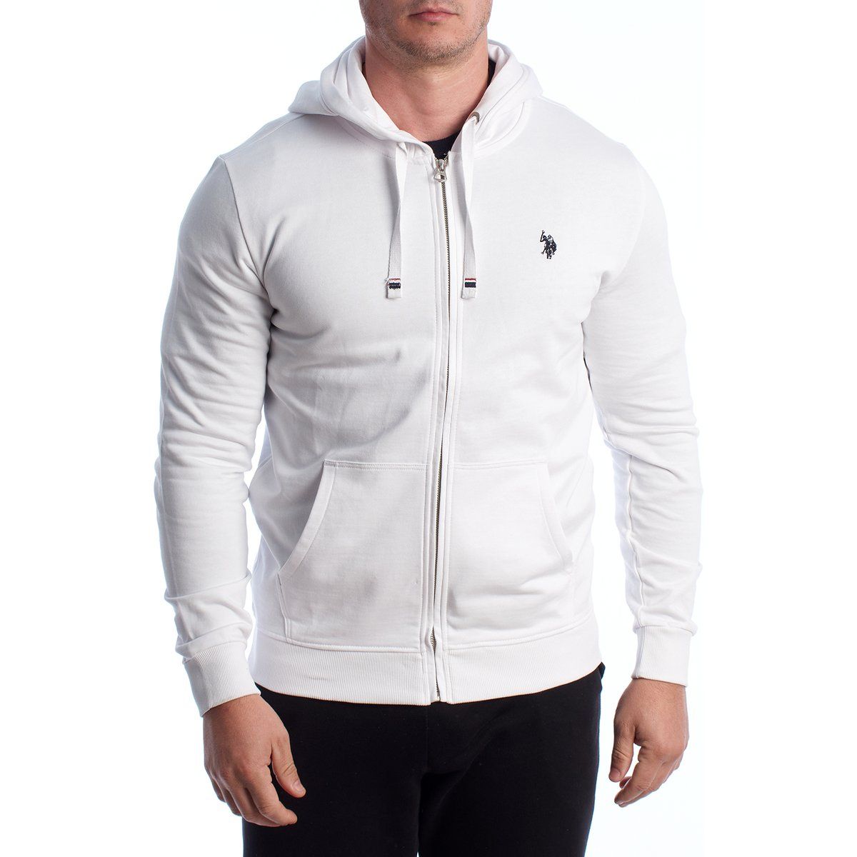 Klassischer Baumwoll-Kapuzenpullover mit Reißverschluss