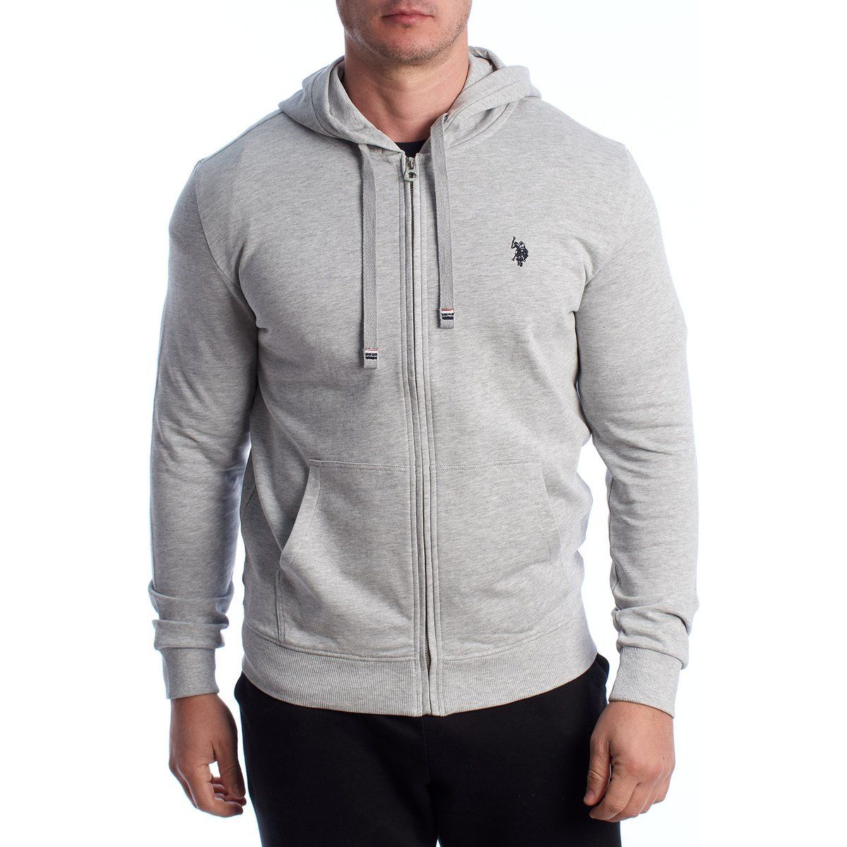 Klassischer Baumwoll-Kapuzenpullover mit Reißverschluss