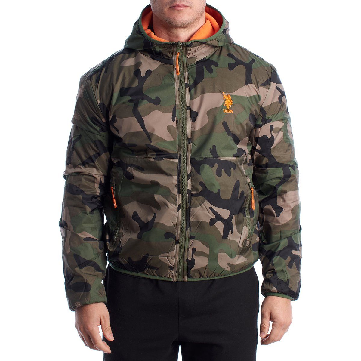 Herren Wendejacke mit Kapuze im Camouflage-Muster