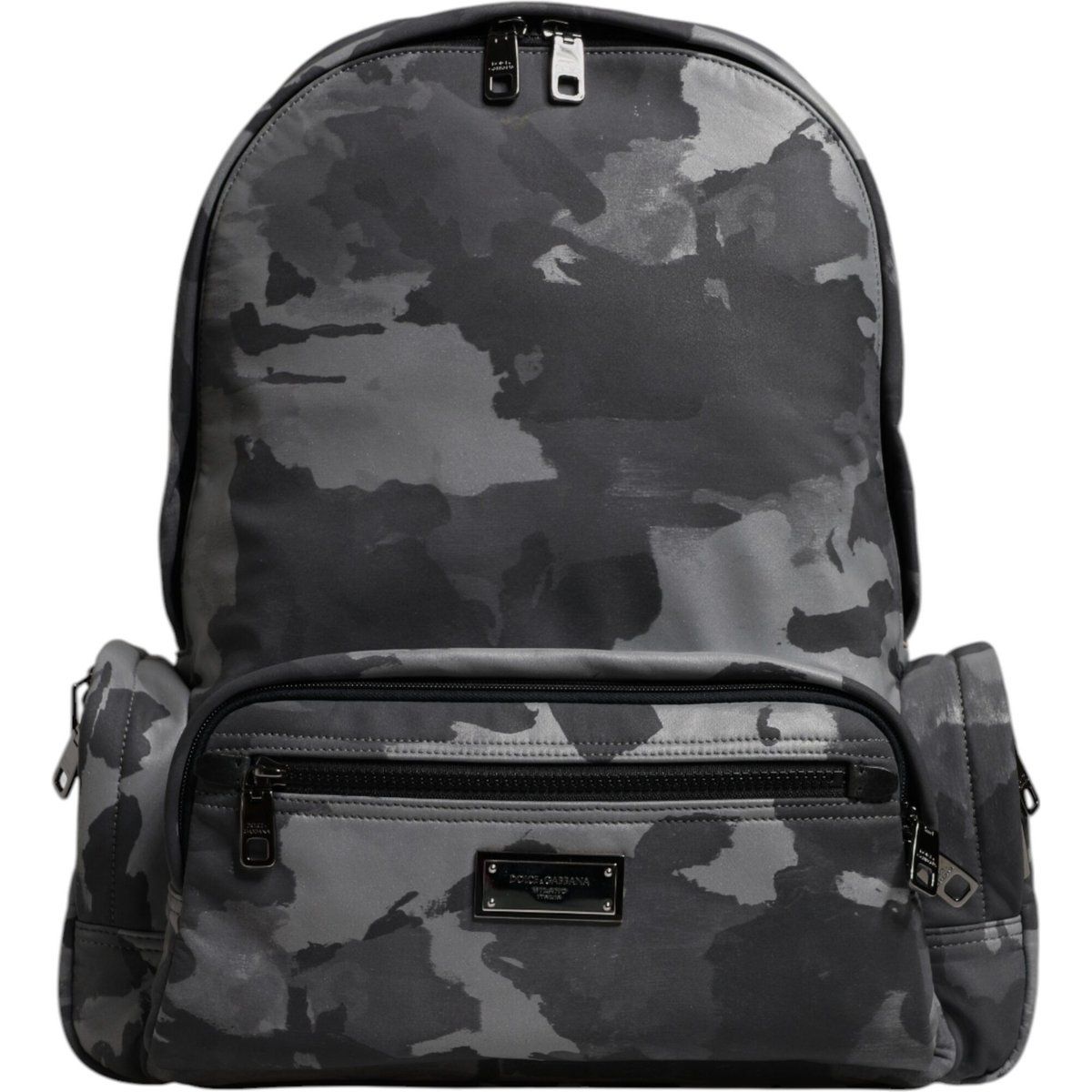 Grauer Baumwoll-Camouflage-Logo-Plakette Rucksack