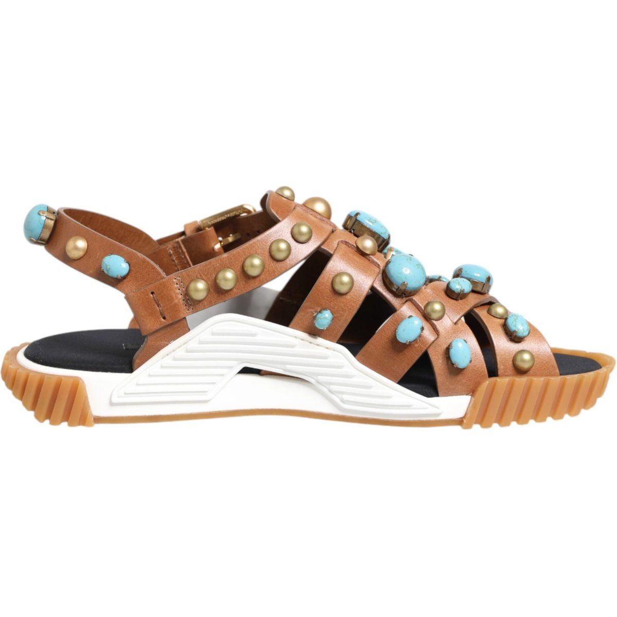 Verzierte Leder-Gladiatorsandalen