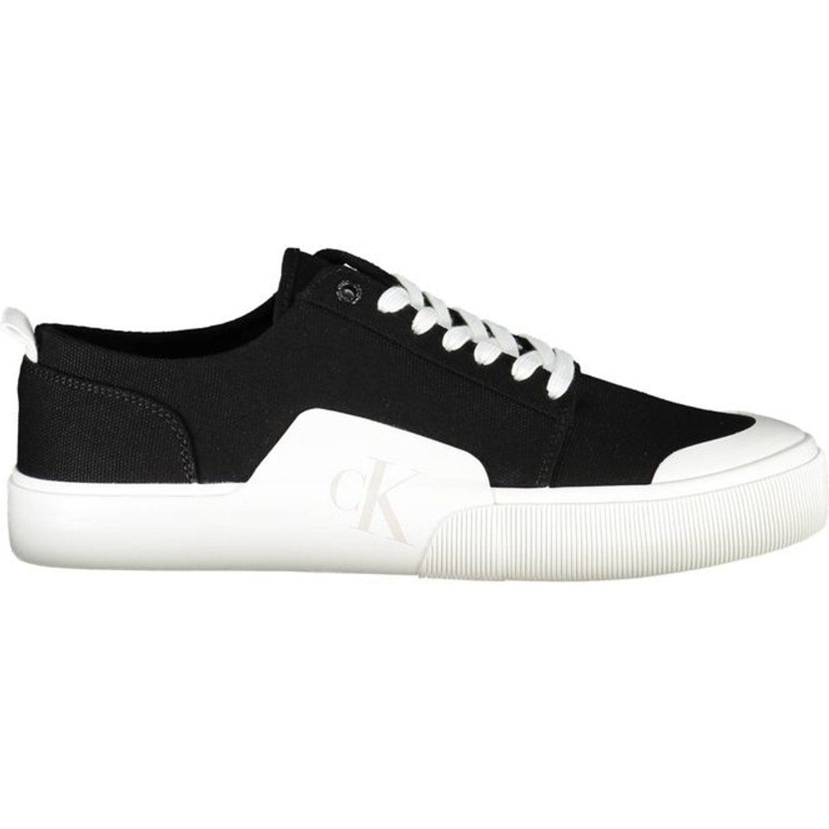 Schwarzer und weißer Canvas Lowtop Sneaker