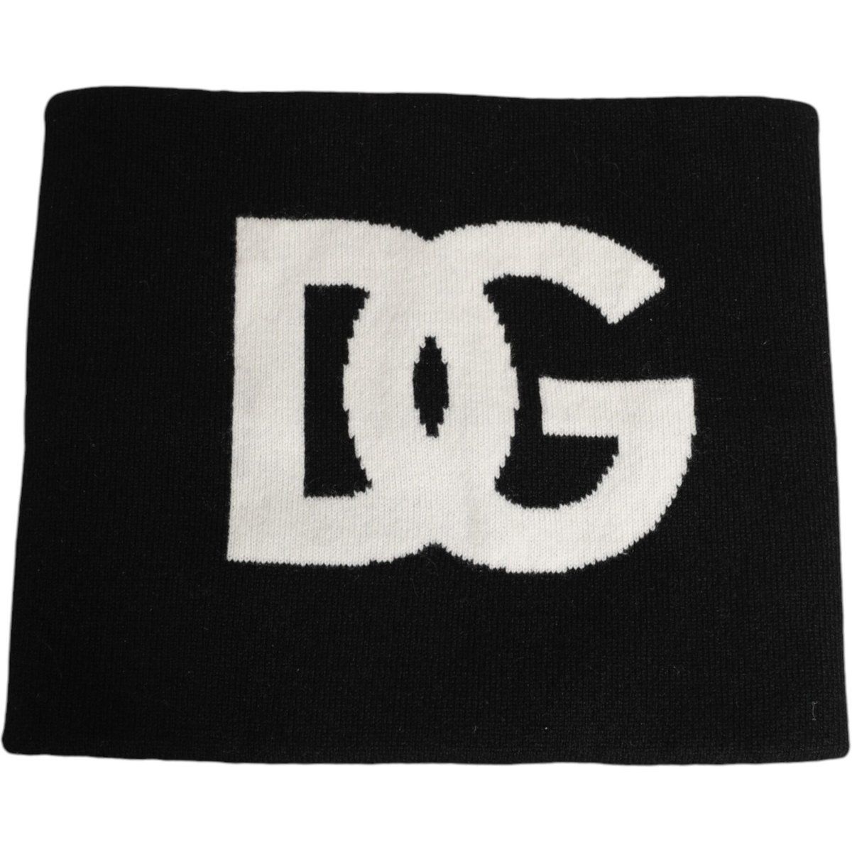 Schwarzer D&G Logo Cashmere Strickschal für Herren, Einheitsgröße