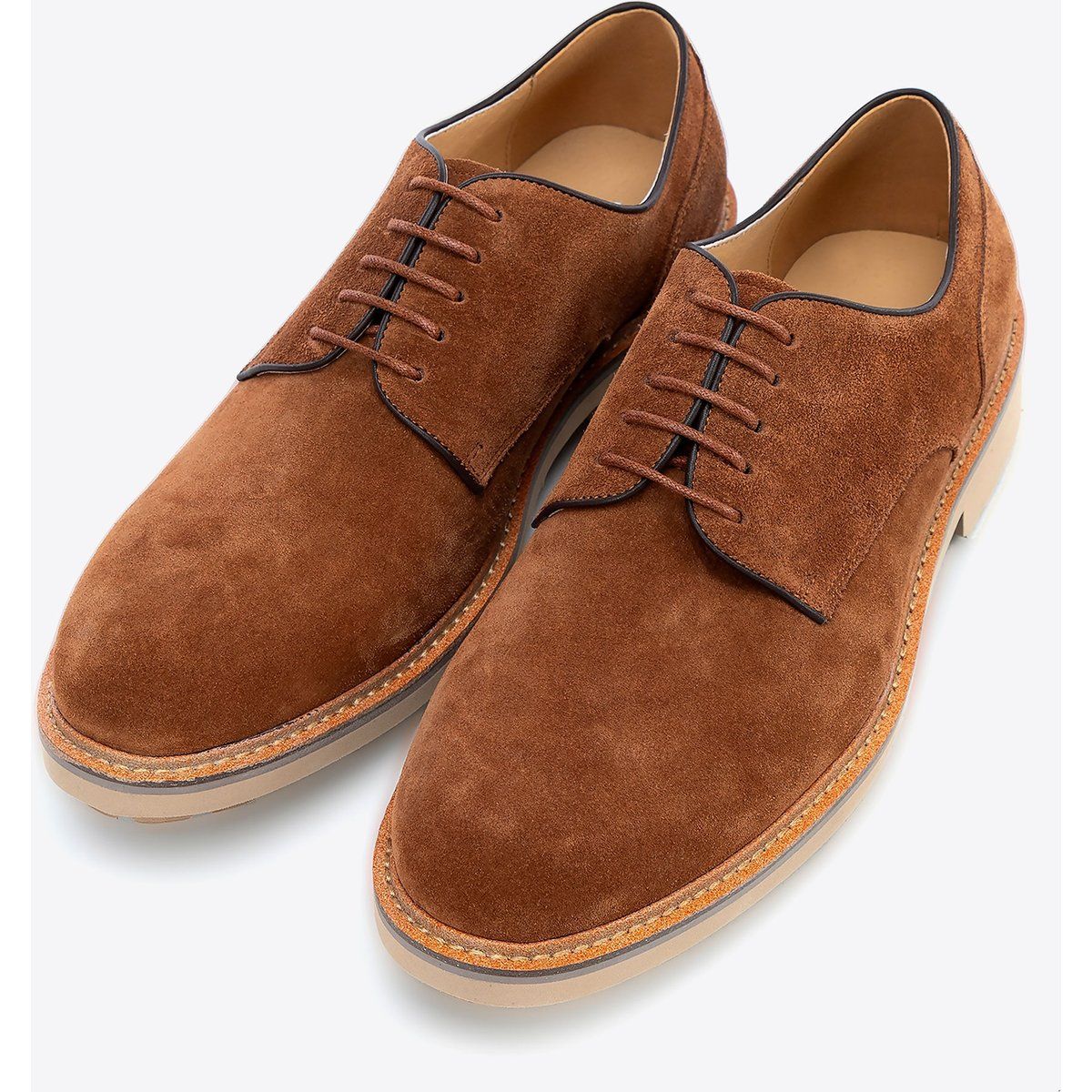 Klassische braune Derby Schuhe aus Wildleder